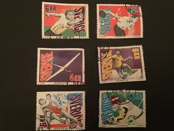 SPORTMÄSTERSKAP 1993, facit nr 1778-1783 stämplad serie