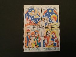 JULPOST 1988 facit nr 1530+1531 SX i lyxstämplat block LIDINGÖ 6