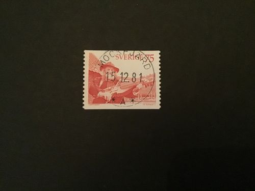SPELMAN MED NYCKELHARPA 1975 facit nr 941 lyxstämplat MOCKFJÄRD