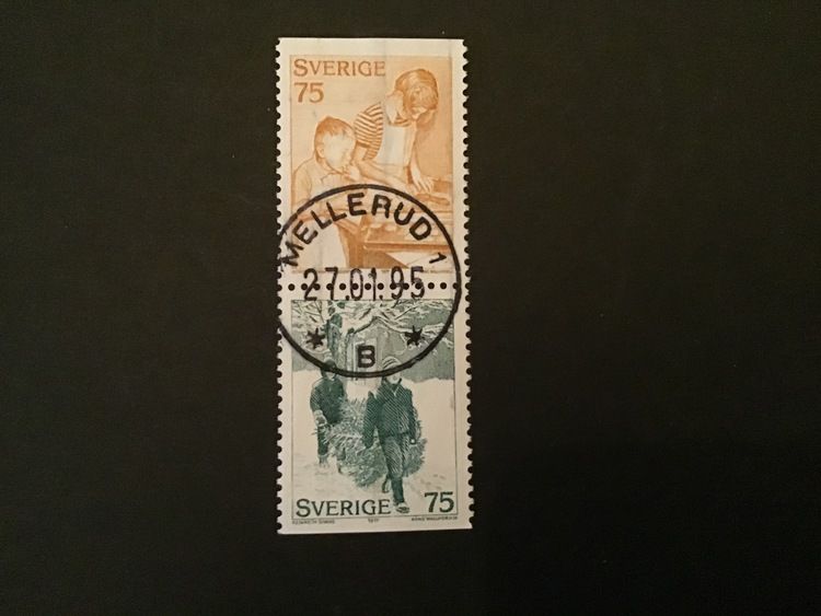 JULFÖRBEREDELSER 1977 facit nr 1023 SX lyxstämplat par MELLERUD