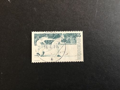VM PÅ SKIDOR 1974 facit nr 855 lyxstämplat STOCKHOLM BAN