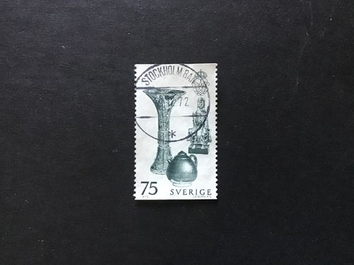 GUSTAF VI ADOLF 90 ÅR facit nr 799 lyxstämplat STOCKHOLM BAN