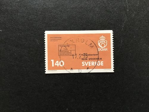 POSTGIROT 50 ÅR 1975 facit nr 908 lyxstämplat VAXHOLM