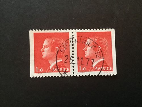 CARL XVI GUSTAF TYP I facit nr 919 BB lyxstämplat par STOCKHOLM 32
