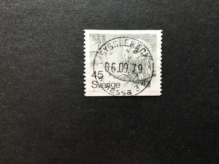 KATTUGGLA 1977 facit nr 1008 lyxstämplat SYSSLEBÄCK