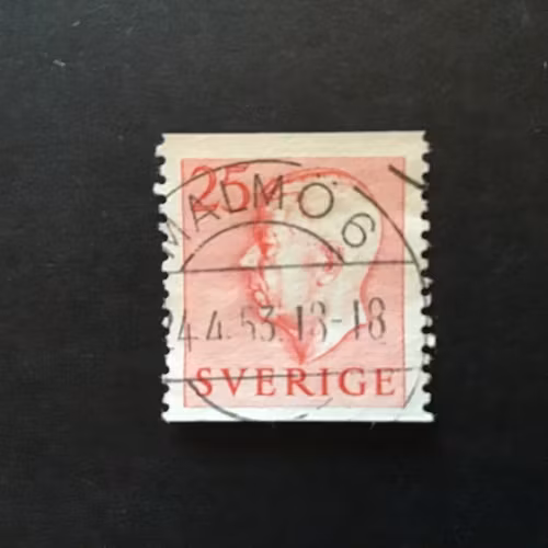 GUSTAF VI ADOLF TYP I facit nr 405 A PRAKTSTÄMPLAT MALMÖ 6