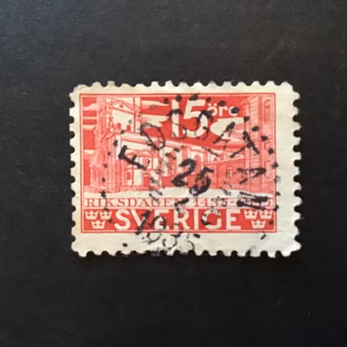 RIKSDAGEN 500 ÅR facit nr 242 C praktstämplat EDSGATAN