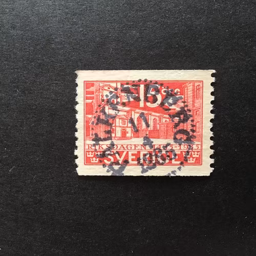 RIKSDAGEN 500 ÅR facit nr 242 A lyxstämplat FALKENBERG