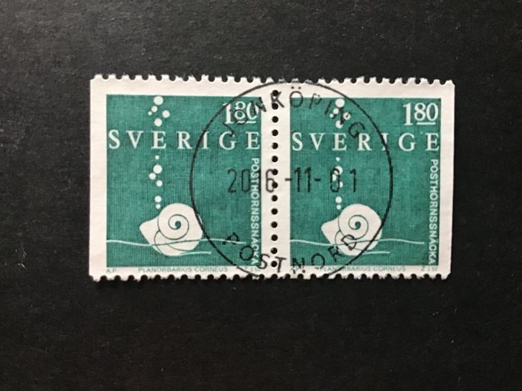 POSTHORNSSNÄCKA 1983 facit nr 1263 BB lyxstämplat par JÖNKÖPING
