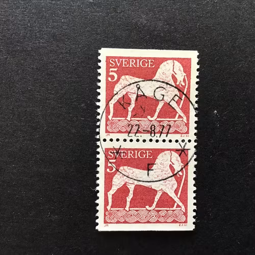 FORNTIDA KONST facit nr 816 BB V1 lyxstämplat par KÅGE