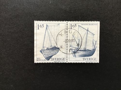ALLMOGEBÅTAR facit nr 1170 SX lyxstämplat par KÅGE