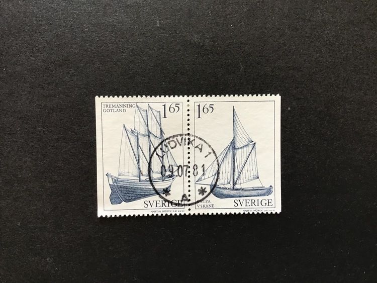ALLMOGEBÅTAR 1981 facit nr 1174 SX  lyxstämplat par LUDVIKA 1