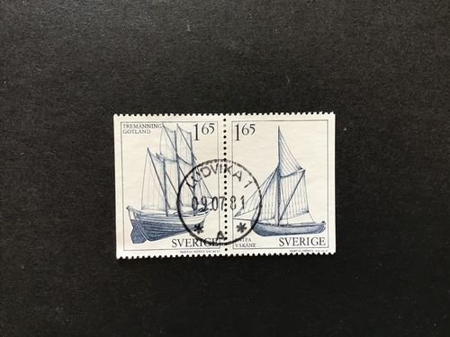 ALLMOGEBÅTAR 1981 facit nr 1174 SX  lyxstämplat par LUDVIKA 1