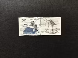 FÅGLAR VID VATTEN 1986 facit nr 1394 SX lyxstämplat par MÖLNDAL 1