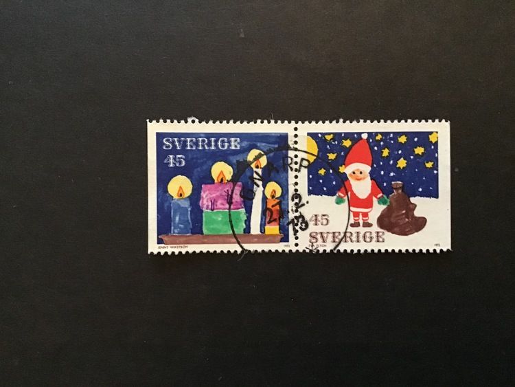 JULFRIMÄRKEN 1972 facit nr 794 SX lyxstämplat par GNARP