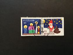 JULFRIMÄRKEN 1972 facit nr 794 SX lyxstämplat par GNARP