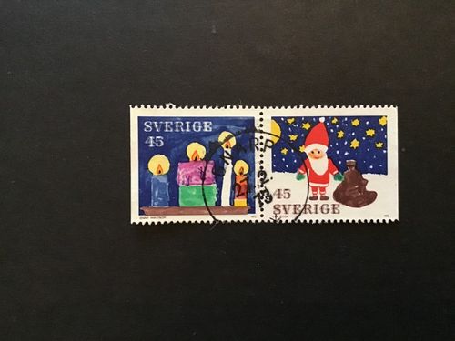 JULFRIMÄRKEN 1972 facit nr 794 SX lyxstämplat par GNARP