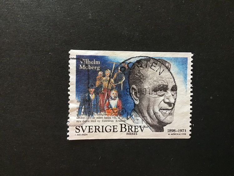 WILHELM MOBERG 1998 lyxstämplat POSTEN SVERIGE