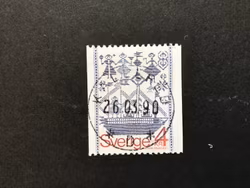 VÄGGTEXTIL 1979 facit nr 1073 lyxstämplat KÅLLERED
