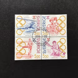 OLYMPISKT GULD III facit nr 1738-1741  lyxstämplat block LINDESBERG