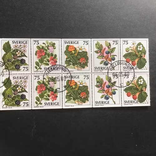 VILDA BÄR 1977 facit nr 1011-1015 lyxstämplat block OXELÖSUND