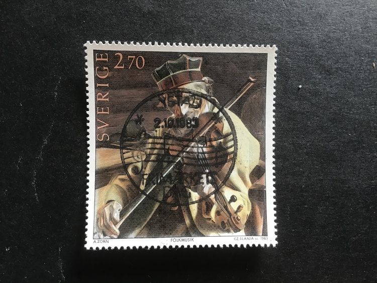 MUSIK I SVERIGE 1983 lyxstämplat YSTAD frimärkets dag