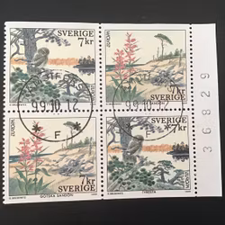 EUROPA XXVIII facit nr 2140 och 2141 SX i LYXST 4-BLOCK ÅMOTFORS