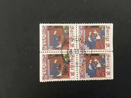 Julpost 1996 facit nr 1988 SX i lyxstämplat 4-block KIRUNA