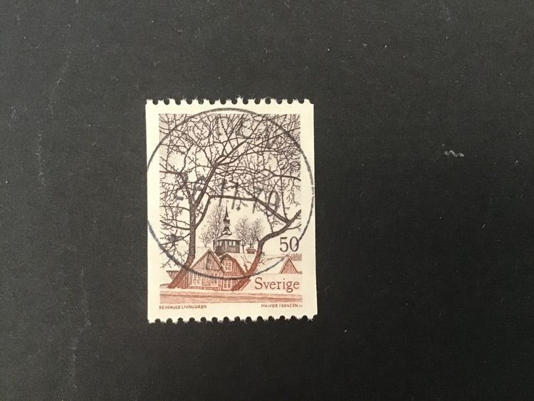 NATURMOTIV 1973 facit nr 819 LYXST BODEN 1