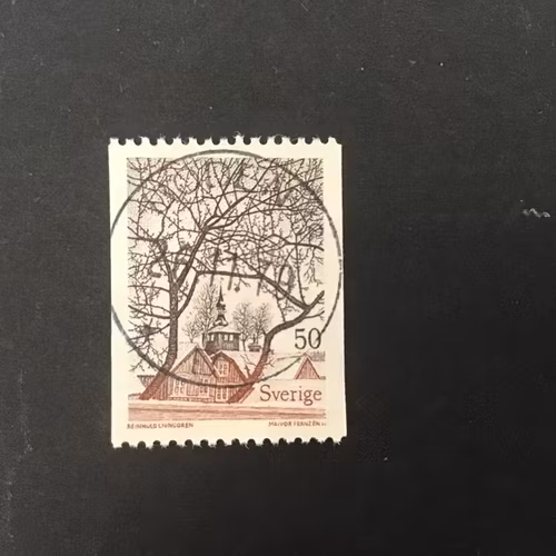 NATURMOTIV 1973 facit nr 819 LYXST BODEN 1