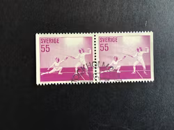 IDROTTSFLICKOR 1972, facit nr 754 BB stämplat par
