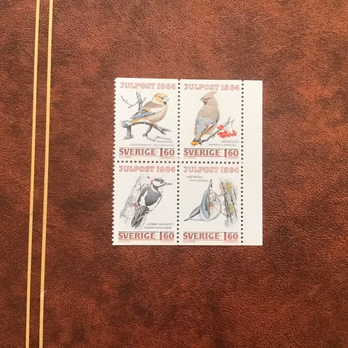 JULPOST 1984 facit nr 1324-1327 postfriskt block