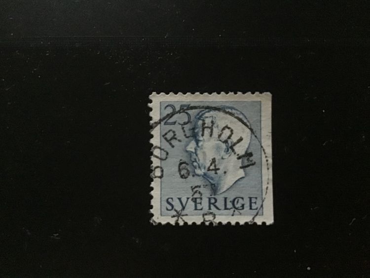 GUSTAF VI ADOLF TYP I facit nr 406 B2 PRAKTSTÄMPLAT BORGHOLM