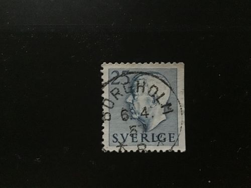 GUSTAF VI ADOLF TYP I facit nr 406 B2 PRAKTSTÄMPLAT BORGHOLM
