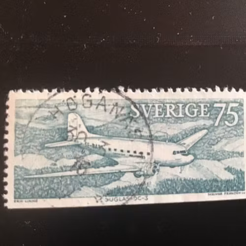POSTFLYG 1972 facit nr 781 praktstämplat HÖGANÄS