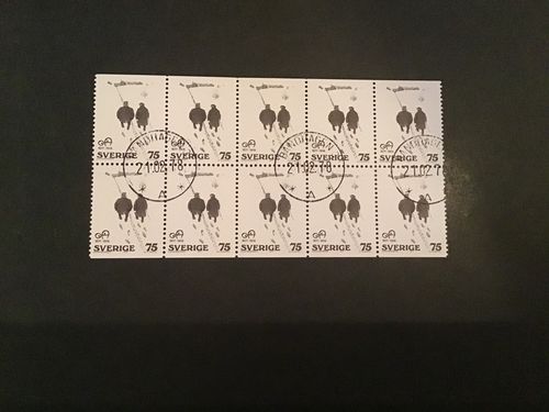 OSKAR ANDERSSON 1977 facit nr 998 BB i lyxstämplat 10-block BANDHAGEN 3