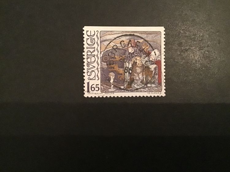 JON BAUER 1982 facit nr 1196 lyxstämplat BORGAFJÄLL