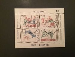 FRIIDROTT facit nr 1420-1423 lyxstämplat block SÖDERHAMN 1