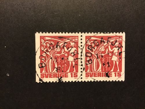 FORNNORDISK MYTOLOGI facit nr 1153 BB lyxstämplat par BORGAFJÄLL