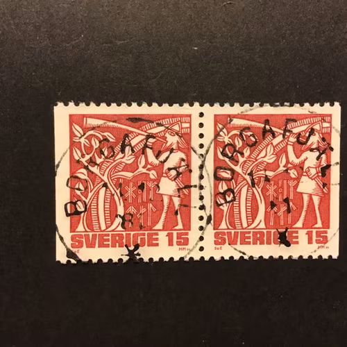 FORNNORDISK MYTOLOGI facit nr 1153 BB lyxstämplat par BORGAFJÄLL