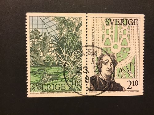 BOTANISKA TRÄDGÅRDAR facit nr 1470+1471 i lyxstämplat par LEKSAND