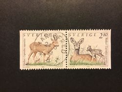 VILDA DJUR 1 facit nr 1718 SX praktstämplat par MARIEFRED