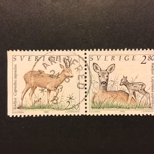 VILDA DJUR 1 facit nr 1718 SX praktstämplat par MARIEFRED