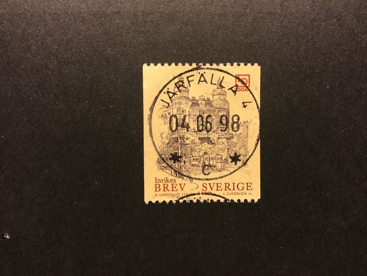 LO 100 ÅR 1998 facit nr 2060 lyxstämplat JÄRFÄLLA 4, del av 2:a stämpel