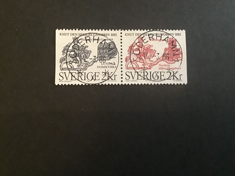 KNUT DEN HELIGE facit nr 1352 SX lyxstämplat par SÖDERHAMN