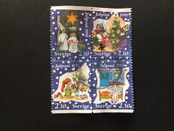JULPOST 1991, facit nr 1712-1715 stämplat block