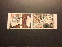 MASSA OCH PAPPER 1990 facit nr 1636-1639 lyxstämplat block TRARYD