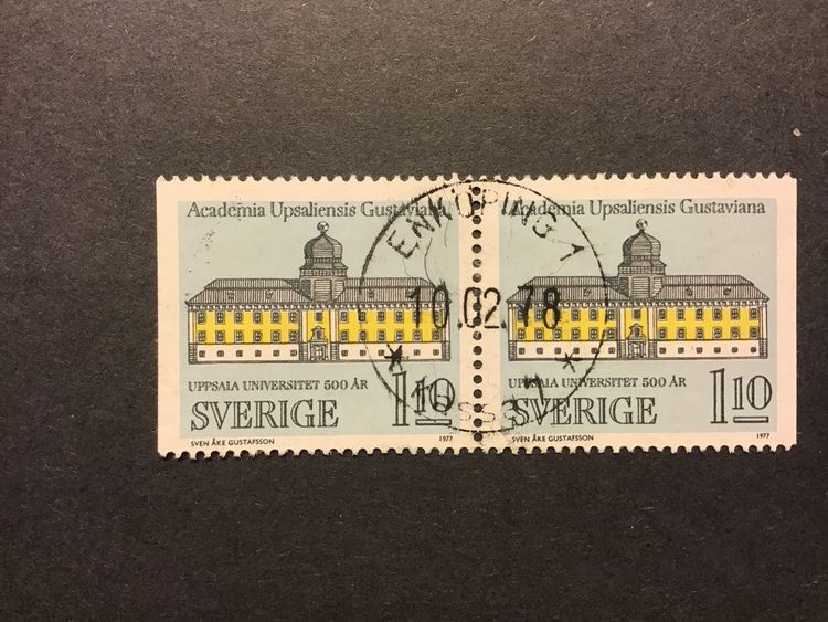 UPPSALA UNIVERSITET facit nr 1005 BB Lyxstämplat par ENKÖPING 1