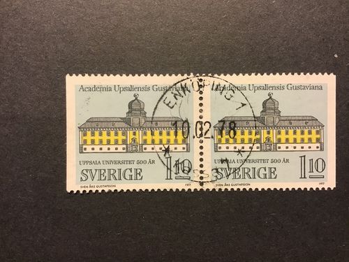 UPPSALA UNIVERSITET facit nr 1005 BB Lyxstämplat par ENKÖPING 1