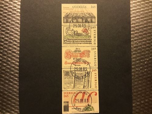 Tryckerikonsten facit nr 1236-1240 lyxstämplat häftesblock ENKÖPING 1